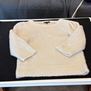 Ann Taylor Soft Cream Crew Neck Sweater